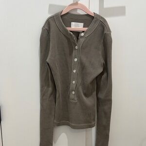 Citizens Of Humanity Taupe Waffle Knit Top